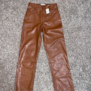 Abercrombie & Fitch Tan Faux Leather Pants